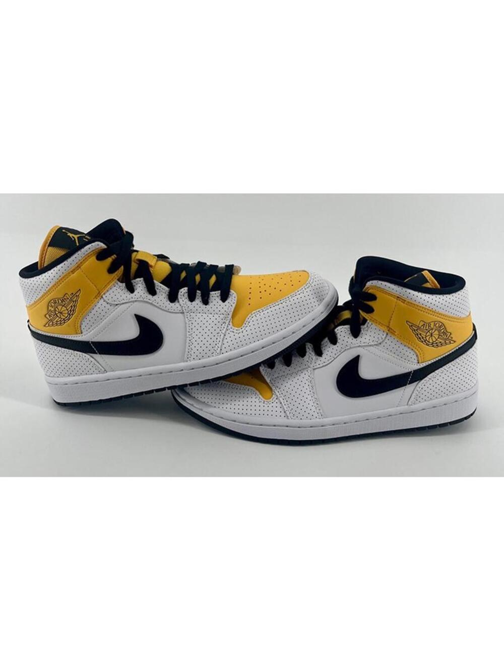 Wmns Air Jordan 1 Mid 'Perforated - White University Gold'